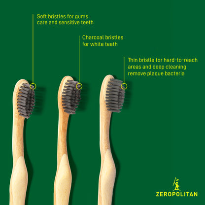 Bamboo Toothbrush with Charcoal Bristles