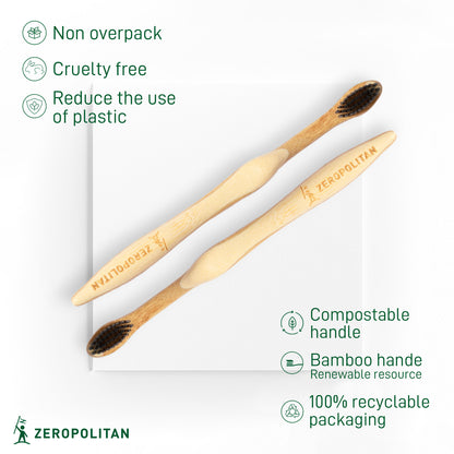 Bamboo Toothbrush with Charcoal Bristles